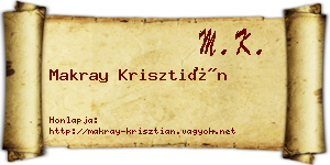 Makray Krisztián névjegykártya